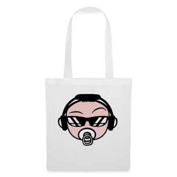 Cool DJ Bébé Mignon Enfant Visage Tête de Fête - Sac en tissu - blanc - Devant
