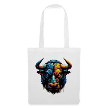 Stier - Stoffbeutel - Weiß - Vorne