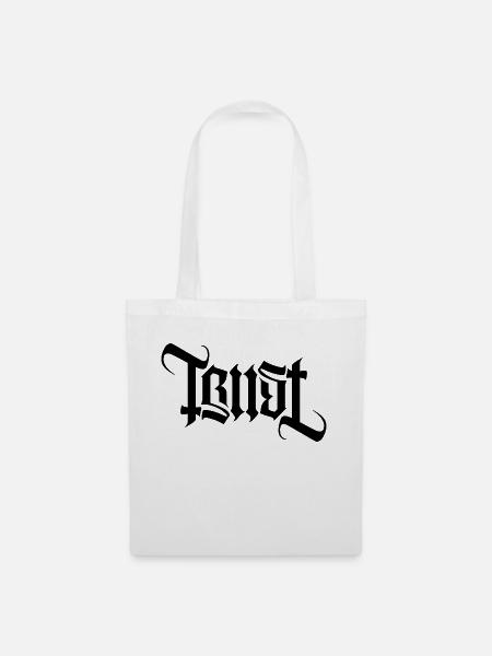 TRUST AMBIGRAM gothic - Stoffbeutel - Weiß