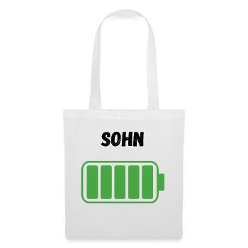 Sohn - Voller Akku - Stoffbeutel - Weiß - Vorne