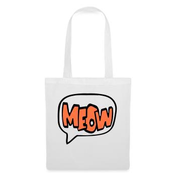 Meow Cat Meow Letters Speech Bubble Text Quote - Tote Bag - white - Front