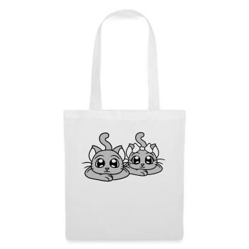 Two Cats Couple 2 Romantic Couple in Love - Tote Bag - white - Front