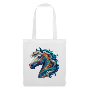 Cheval - Sac en tissu - blanc - Devant
