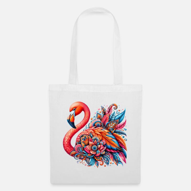 Flamingo - Stoffbeutel - Weiß