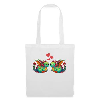 drachen love - Stoffbeutel - Weiß - Vorne