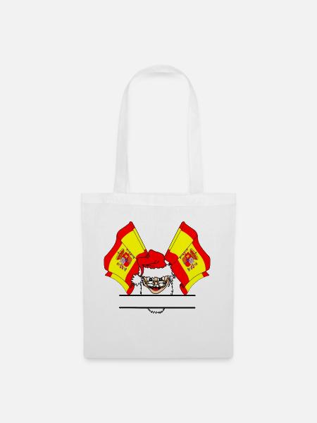 Weihnachtsmann Bammer Flaggen von Spanien - Stoffbeutel - Weiß