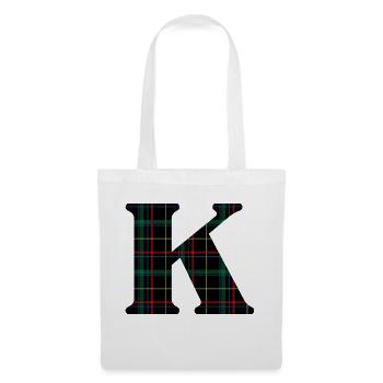 Monogram k scottish tartan - Tote Bag - white - Front