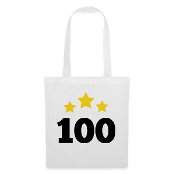 100 ans étoile - cadeau 100e anniversaire - Sac en tissu - blanc - Devant