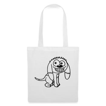 Dog looks funny grin happy smile fun - Tote Bag - white - Front
