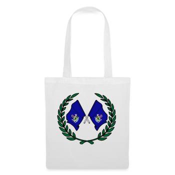 Drapeaux du Maine des États-Unis en couronne de laurier - Sac en tissu - blanc - Devant