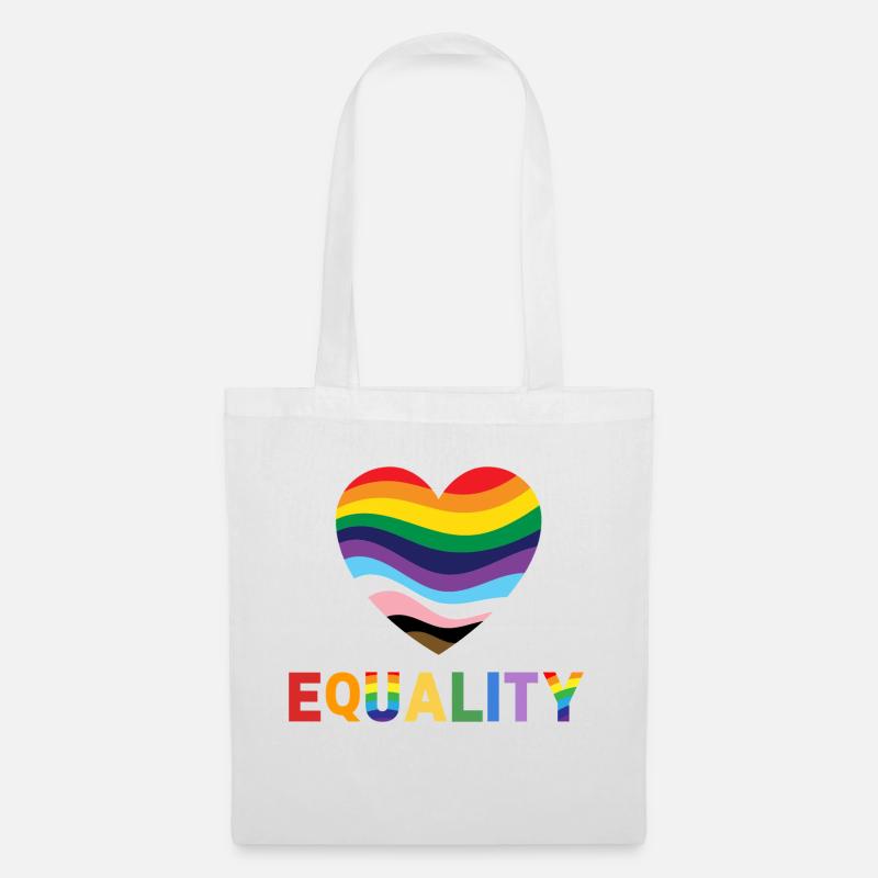 Pride Equality Rainbow Heart - Tote Bag - white