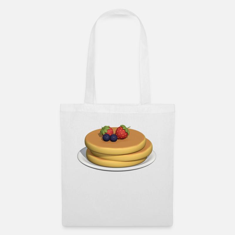 Pfannkuchen-Stapel mit Beeren - Stoffbeutel - Weiß
