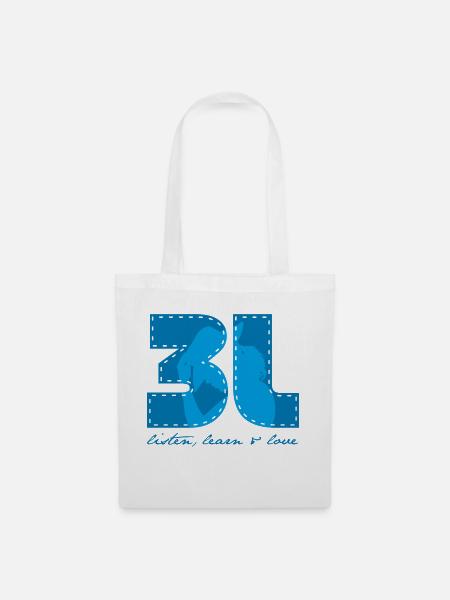 3L - listen learn love - Stoffbeutel - Weiß