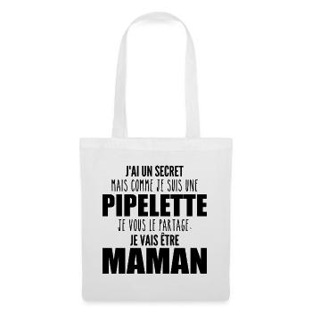je suis une future maman pipelette ! future maman - Sac en tissu - blanc - Devant
