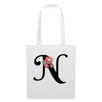 Buchstabe n Minimalistische Blumen - Stoffbeutel - Weiß - Vorne