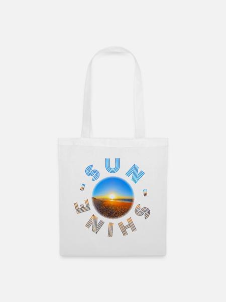 Sonnenuntergang am Strand Design - Stoffbeutel - Weiß