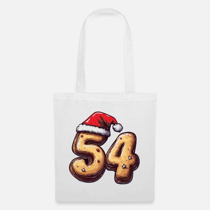 54 Numero Biscotto Natale - Borsa di stoffa - bianco