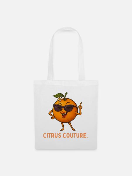 Sonnenorange Couture - Stoffbeutel - Weiß