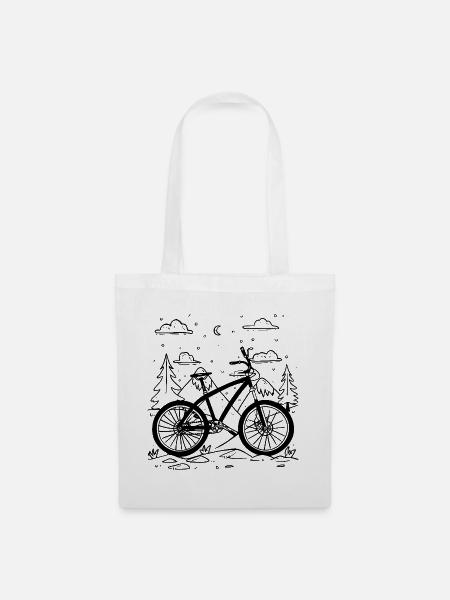 Mountainbiken Comic Stil - Stoffbeutel - Weiß
