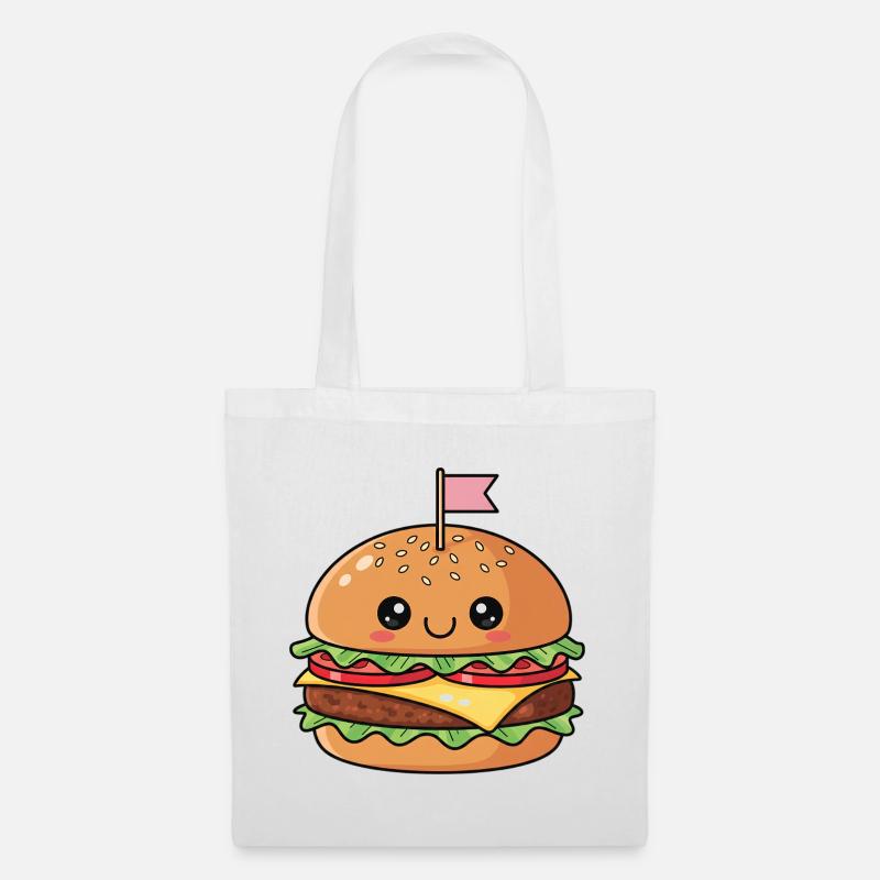 Cheeky Burger Maskottchen - Stoffbeutel - Weiß