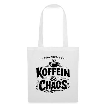 Propulsé par la caféine et le chaos – Chemise Coffee Saying - Sac en tissu - blanc - Devant