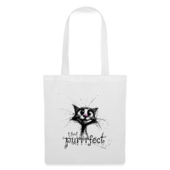 cute cat – I feel purrrfect - Tote Bag - white - Front