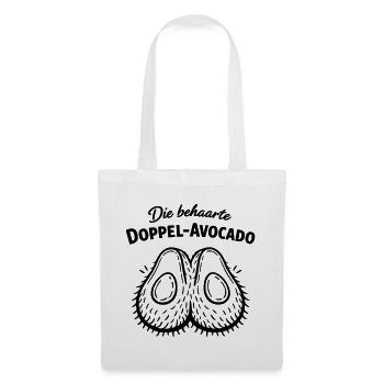 Doppel Avocado behaart unter der Gürtellinie - Stoffbeutel - Weiß - Vorne