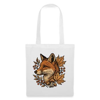 Herbstfuchs im Laubkreis - Stoffbeutel - Weiß - Vorne