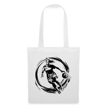 Soccer Woman Soccer Player Woman Silhouette - Tote Bag - white - Front