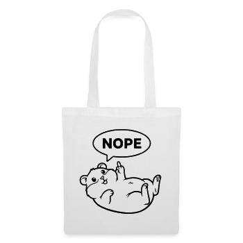 Hamster Middle Finger Nope Lineart - Tote Bag - white - Front