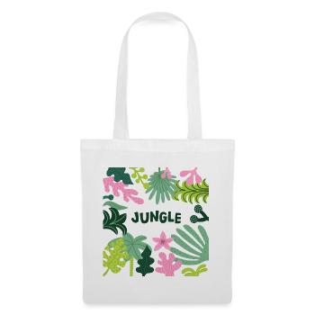 Motif de feuilles tropicales de la jungle Conception de la nature - Sac en tissu - blanc - Devant