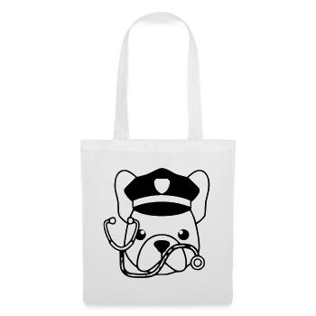 Profil du chef du médecin Frenchie - Sac en tissu - blanc - Devant