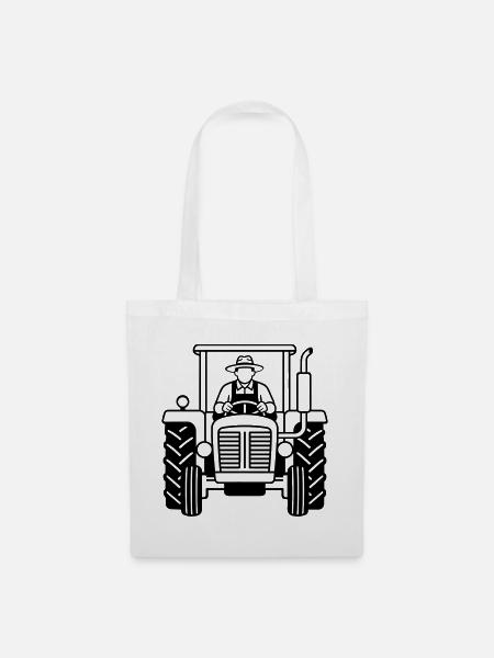 Traktor - Stoffbeutel - Weiß
