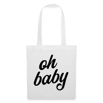T-shirt Oh Bébé qui dit grossesse - Sac en tissu - blanc - Devant