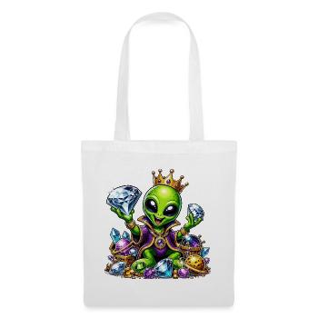 Alien Prinz mit Diamantenkronen - Stoffbeutel - Weiß - Vorne