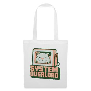 Retro Computer-Kätzchen: System Overload - Stoffbeutel - Weiß - Vorne