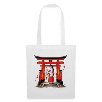 Miko Shrine Maiden – Japanische Priesterin - Stoffbeutel - Weiß - Vorne