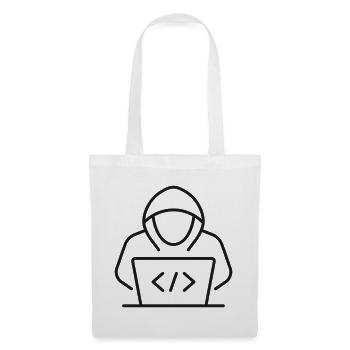 Hacker Laptop Zeilen-Symbol - Stoffbeutel - Weiß - Vorne