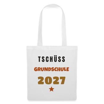 Tschüss Grundschule 2027 Abschied Motiv - Stoffbeutel - Weiß - Vorne