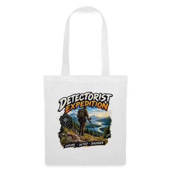 Detektorist-Expedition-Metalldetektor-Abenteuer - Stoffbeutel - Weiß - Vorne