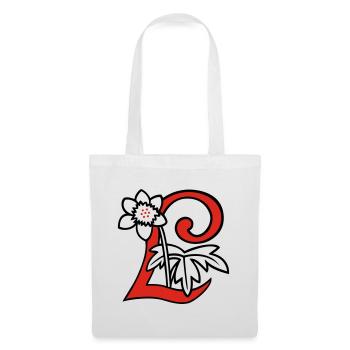 Buchstabe L Blüte Initiale - Stoffbeutel - Weiß - Vorne