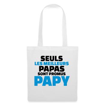 seuls les meilleurs papas sont promus papy - Sac en tissu - blanc - Devant