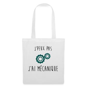 j'peux pas j'ai mecanique - Sac en tissu - blanc - Devant