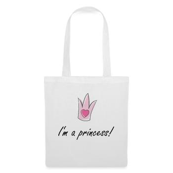 Je suis une princesse! - Sac en tissu - blanc - Devant