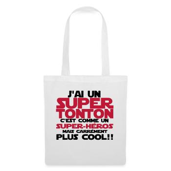 j'ai un super tonton(comme un super-héros) - Sac en tissu - blanc - Devant
