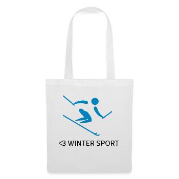Sports d'hiver - Sac en tissu - blanc - Devant
