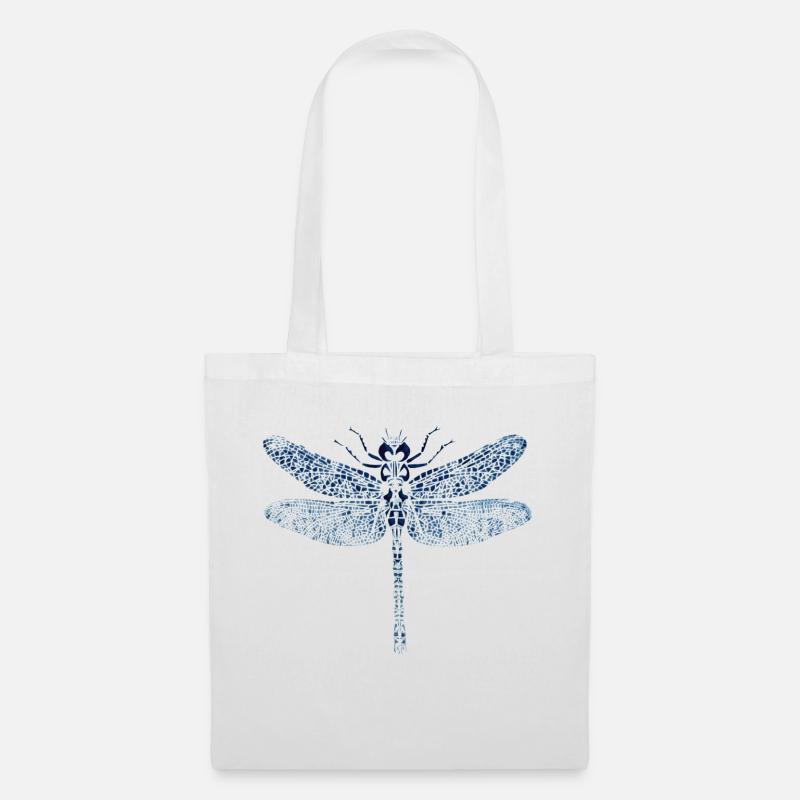 Papillon libellule - Sac en tissu - blanc