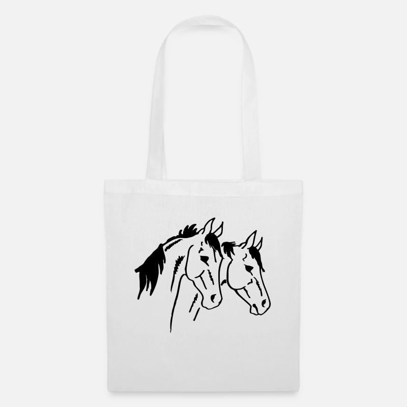 Two Horses - Tote Bag - white