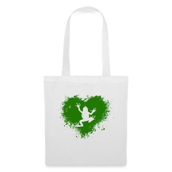 Grenouille coeur vert bio environnement respectueux de l'environnement - Sac en tissu - blanc - Devant