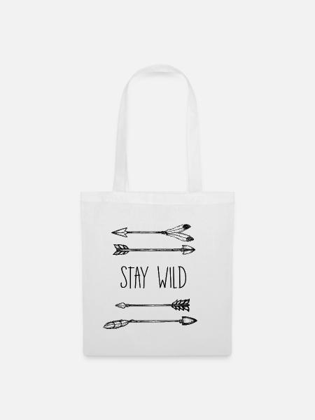 Pfeile STAY WILD - Stoffbeutel - Weiß